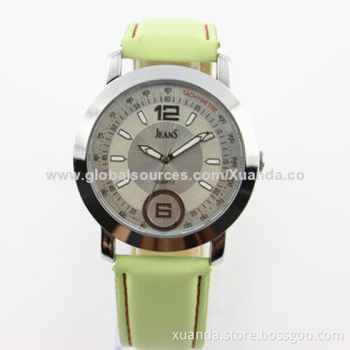 Fashion watch, trends and popular, quartz movement, leather strap